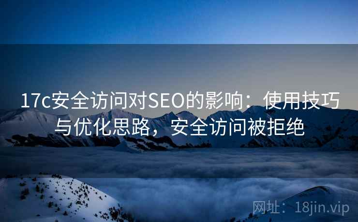 17c安全访问对SEO的影响：使用技巧与优化思路，安全访问被拒绝