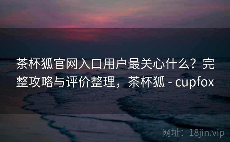 茶杯狐官网入口用户最关心什么？完整攻略与评价整理，茶杯狐 - cupfox