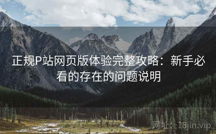 正规P站网页版体验完整攻略：新手必看的存在的问题说明