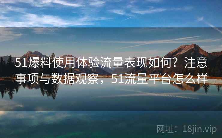 51爆料使用体验流量表现如何？注意事项与数据观察，51流量平台怎么样