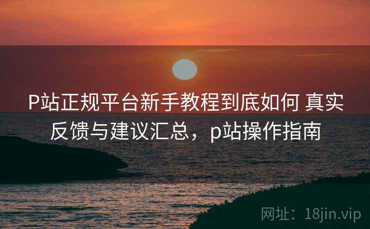 P站正规平台新手教程到底如何 真实反馈与建议汇总，p站操作指南