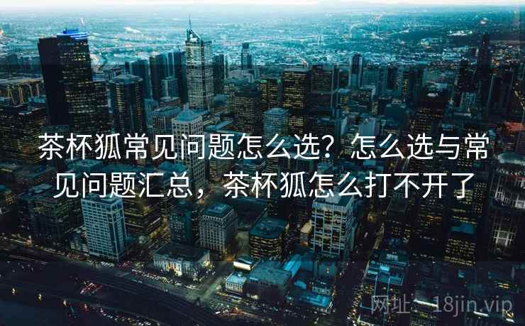 茶杯狐常见问题怎么选？怎么选与常见问题汇总，茶杯狐怎么打不开了