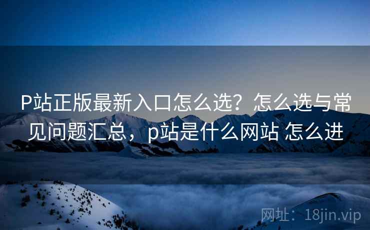 P站正版最新入口怎么选？怎么选与常见问题汇总，p站是什么网站 怎么进